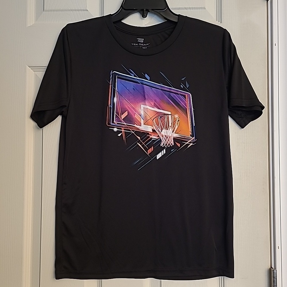 Boys Tek Gear Shirt Xl, Black Basketball Dri Fit 16/18